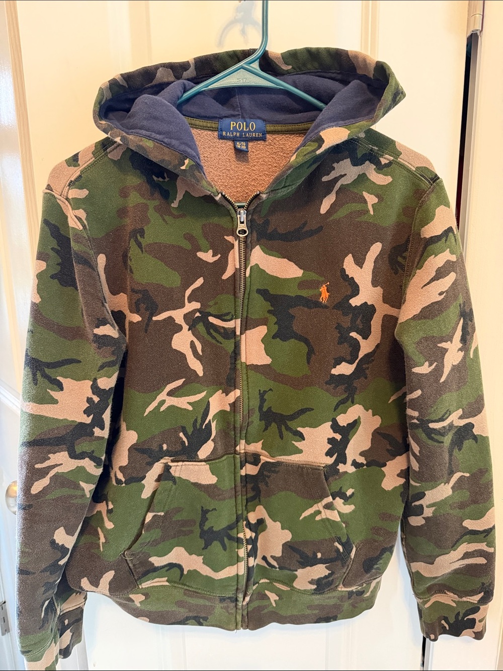 Polo by Ralph Lauren Camouflage Zip Hoodie in Green/Brown XL